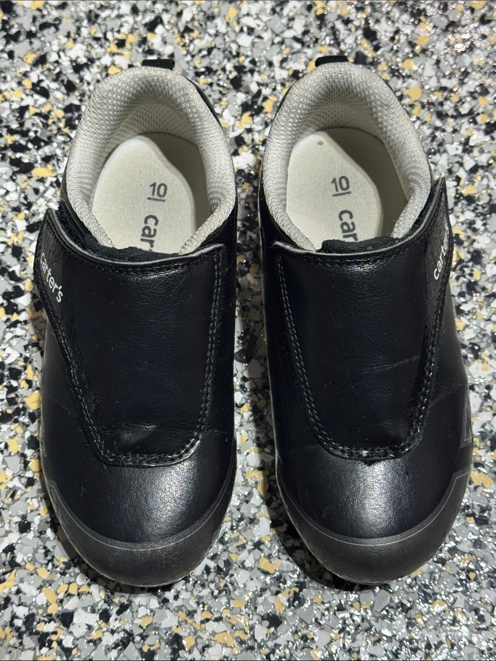 Carter's Black Kids velcro soccer cleats shoes